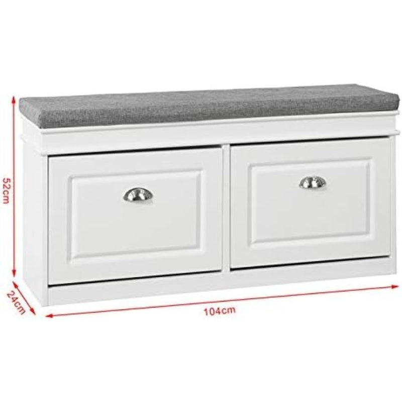 White Shoe Storage Bench
