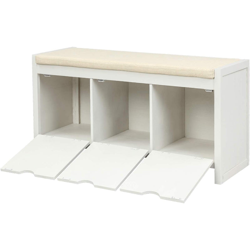 3 Flip Cubby Storage Bench