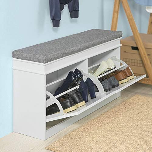 White Shoe Storage Bench