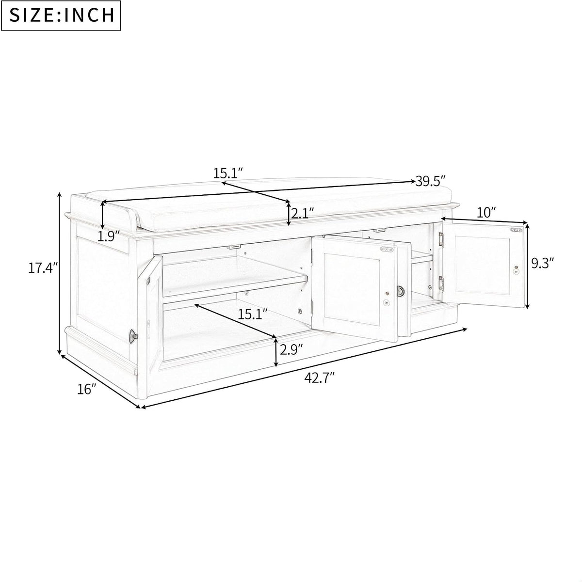 4-Door Storage Bench