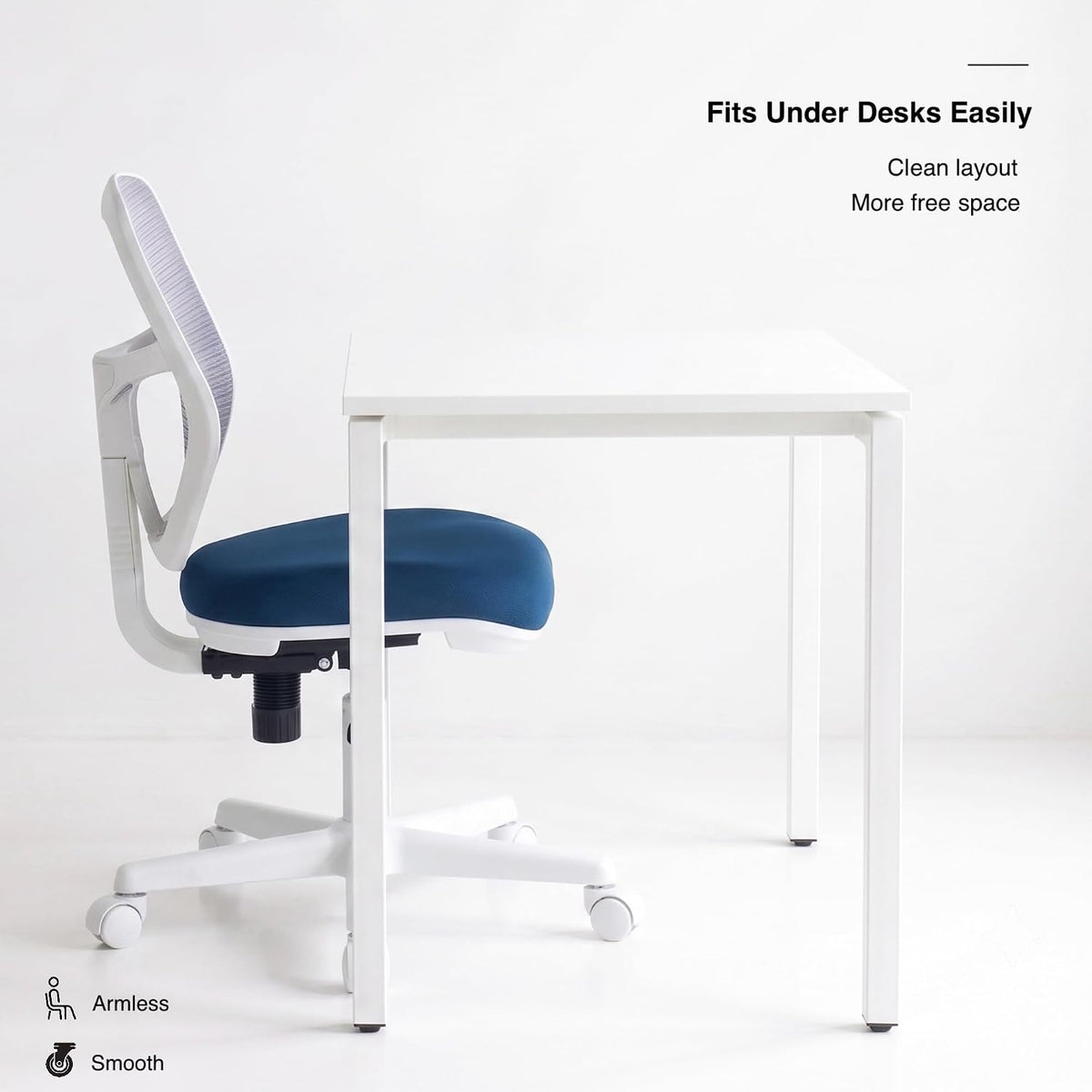 Small Armless Swivel Desk Chair