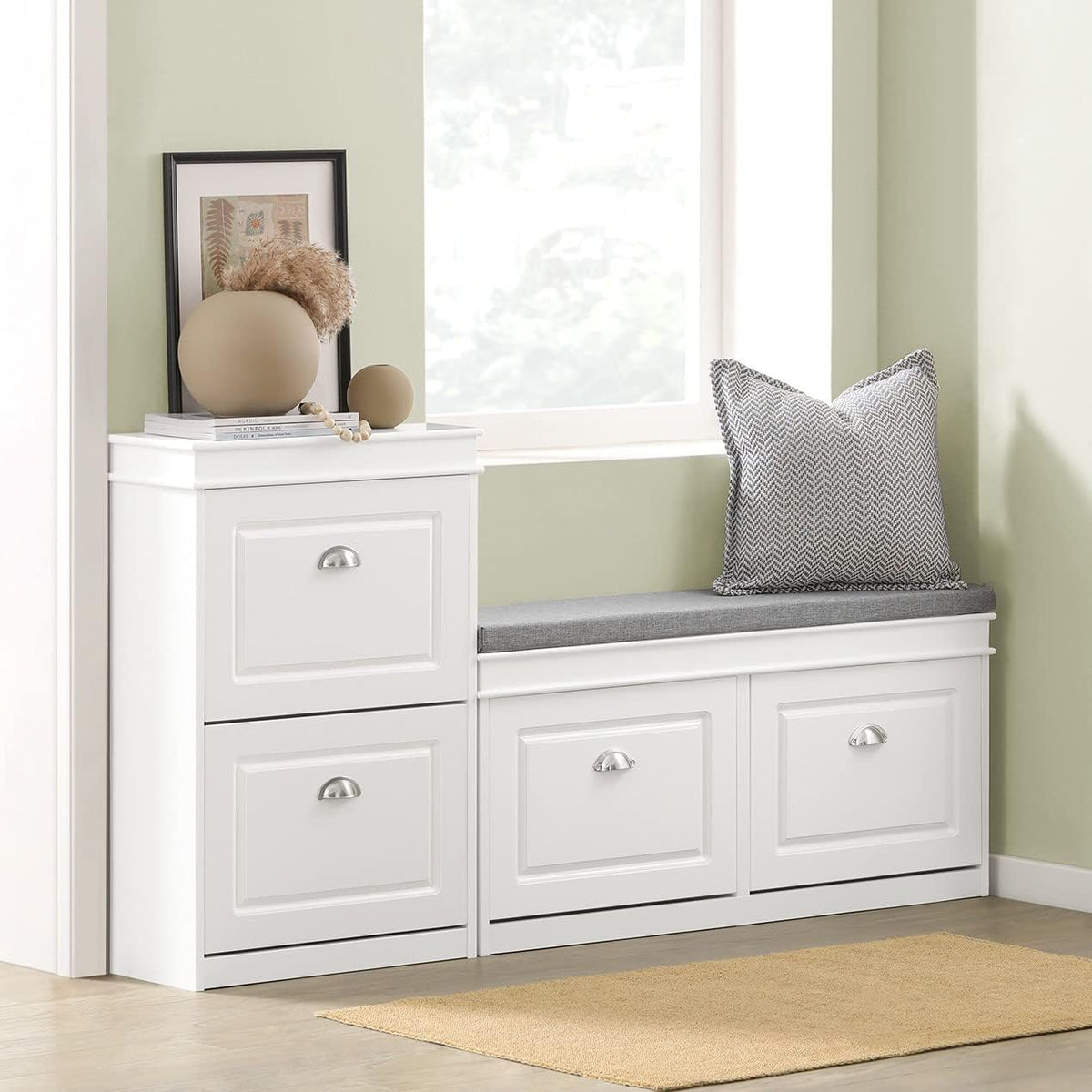 White Shoe Storage Bench