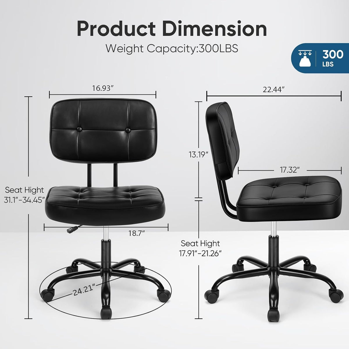 Armless Desk Chair
