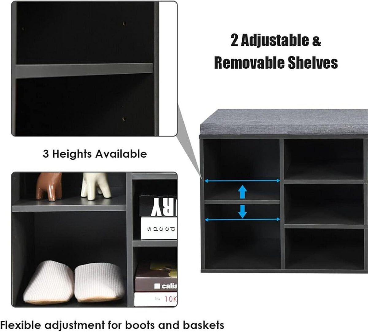 10-Cube Shoe Storage Bench
