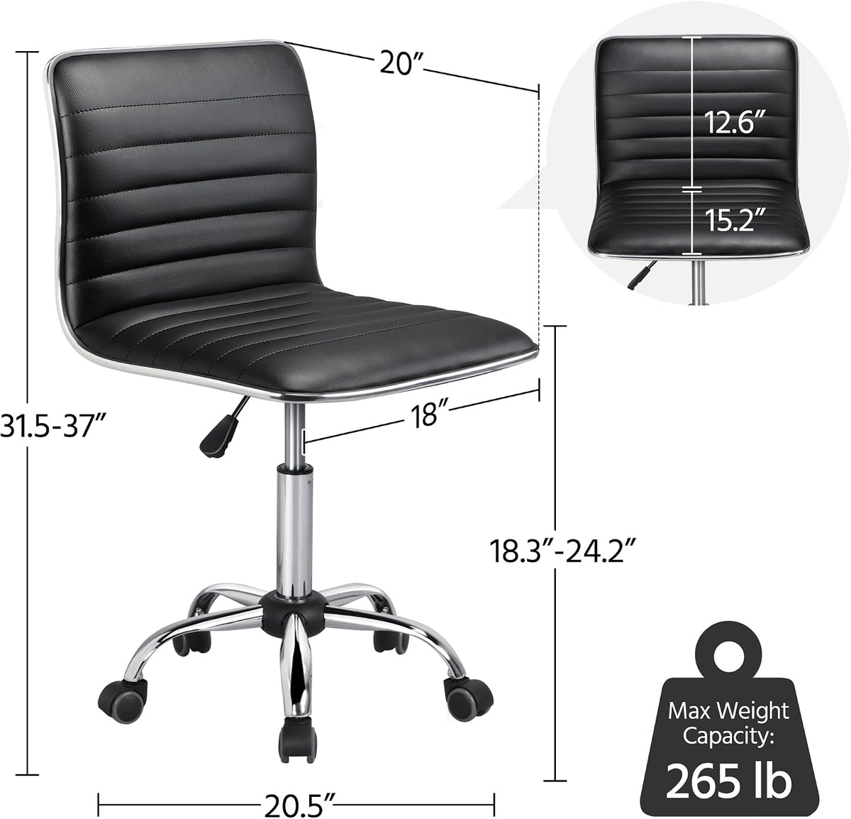 Armless Vanity Chair
