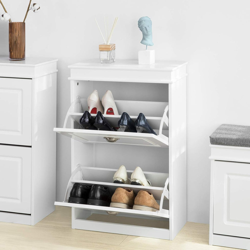 White Shoe Storage Bench