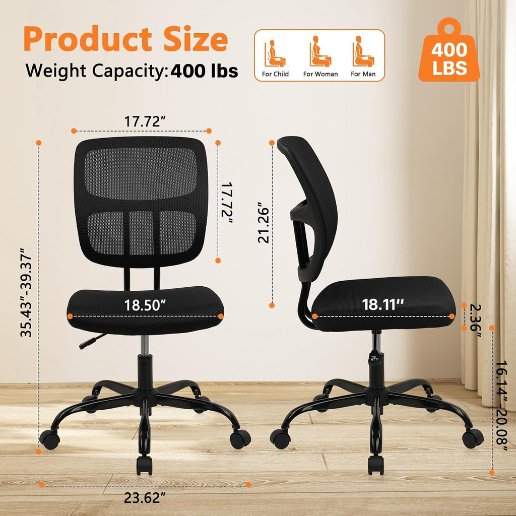 Armless Mesh Desk Chair