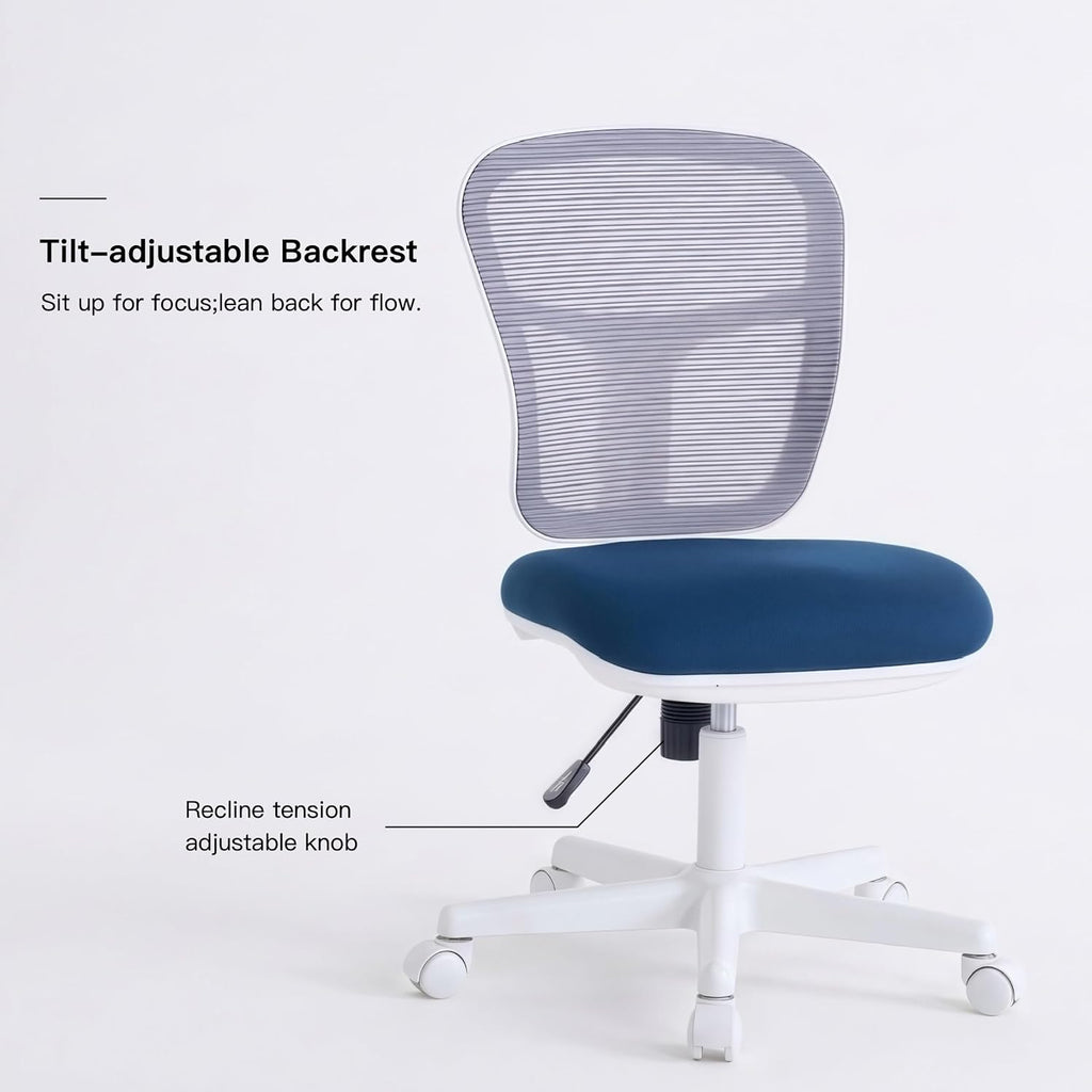 Small Armless Swivel Desk Chair