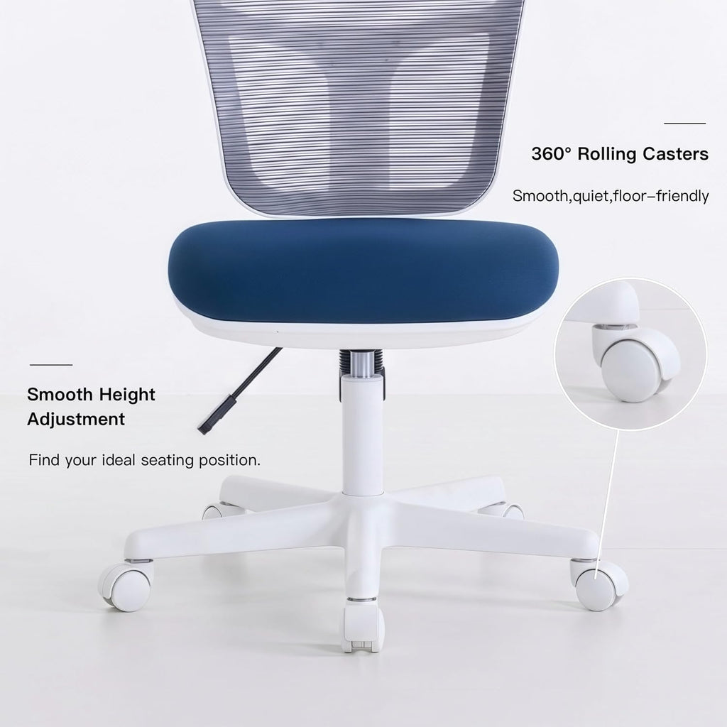 Small Armless Swivel Desk Chair