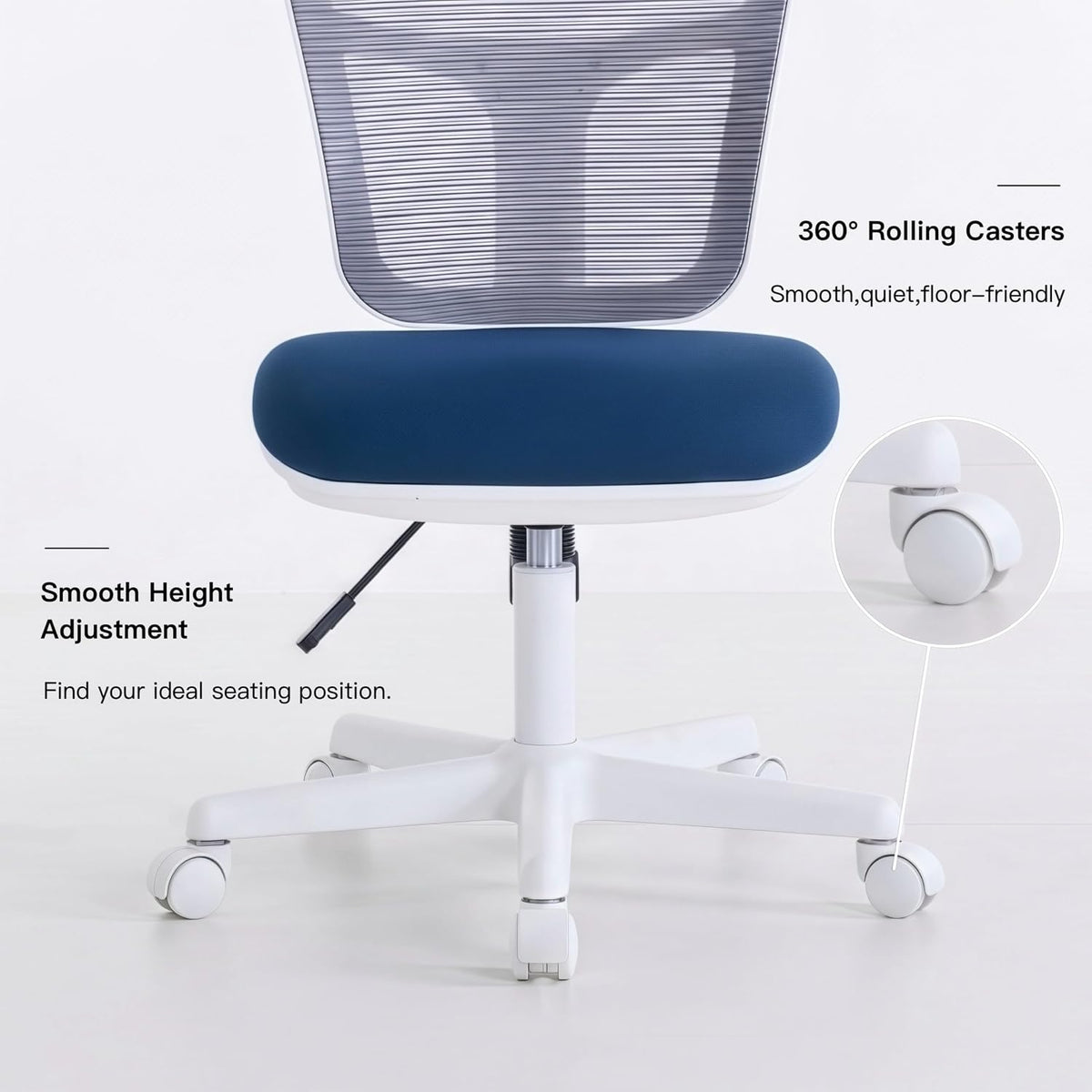 Small Armless Swivel Desk Chair