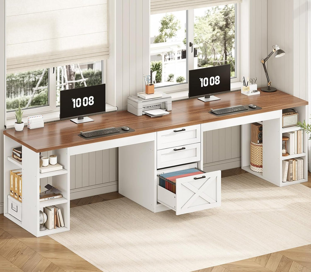 96.5" Farmhouse 2 Person Desk