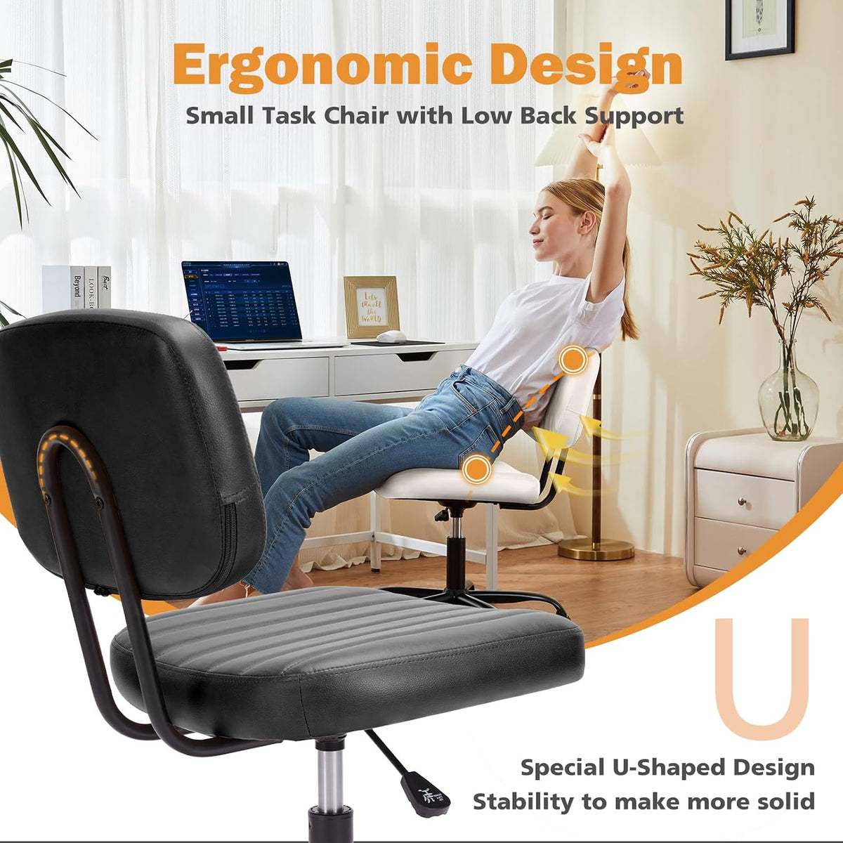 Armless Desk Chair