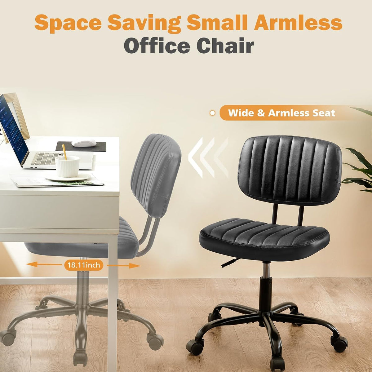 Armless Desk Chair