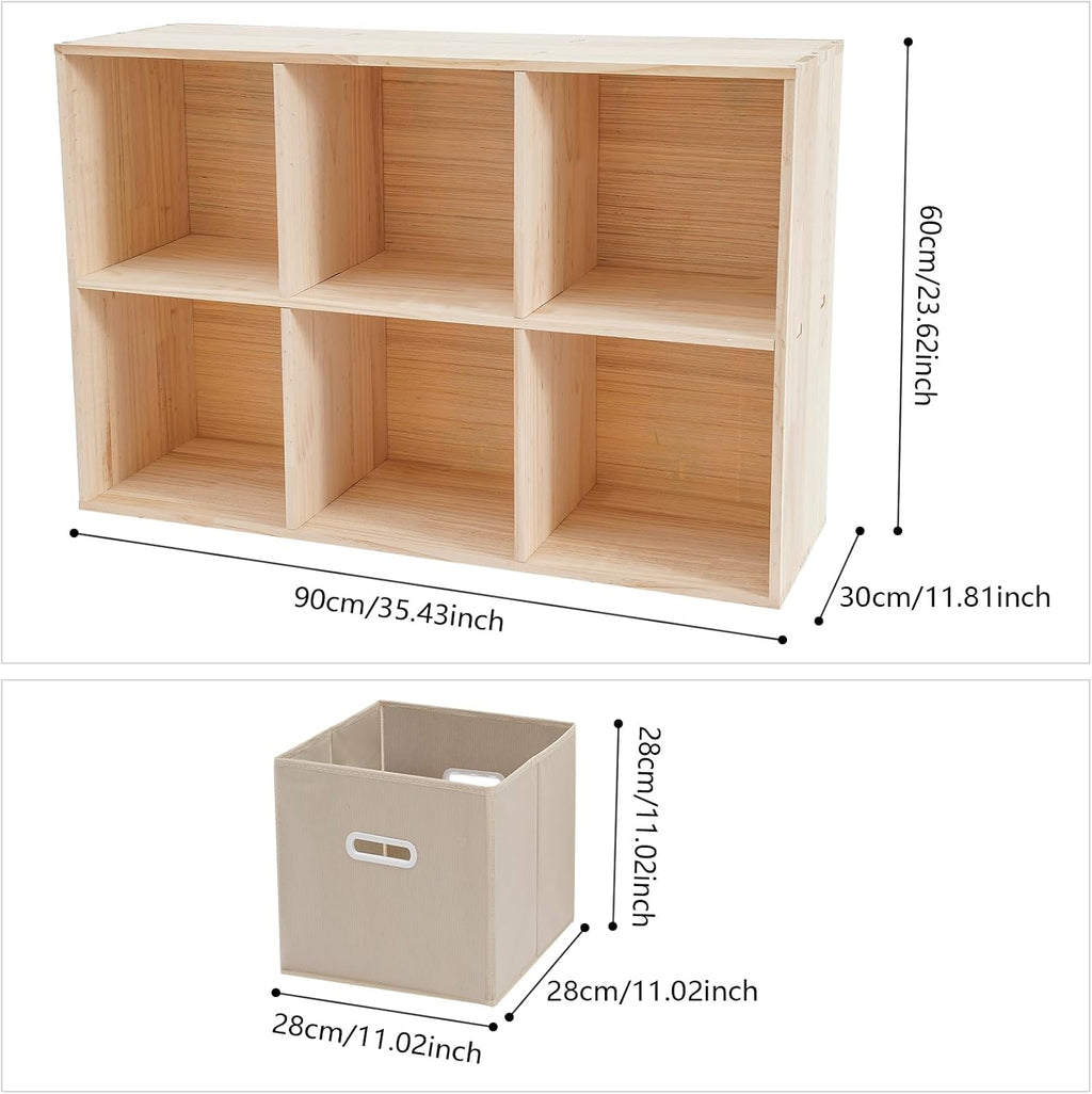 6-Cube Kids Storage Bench
