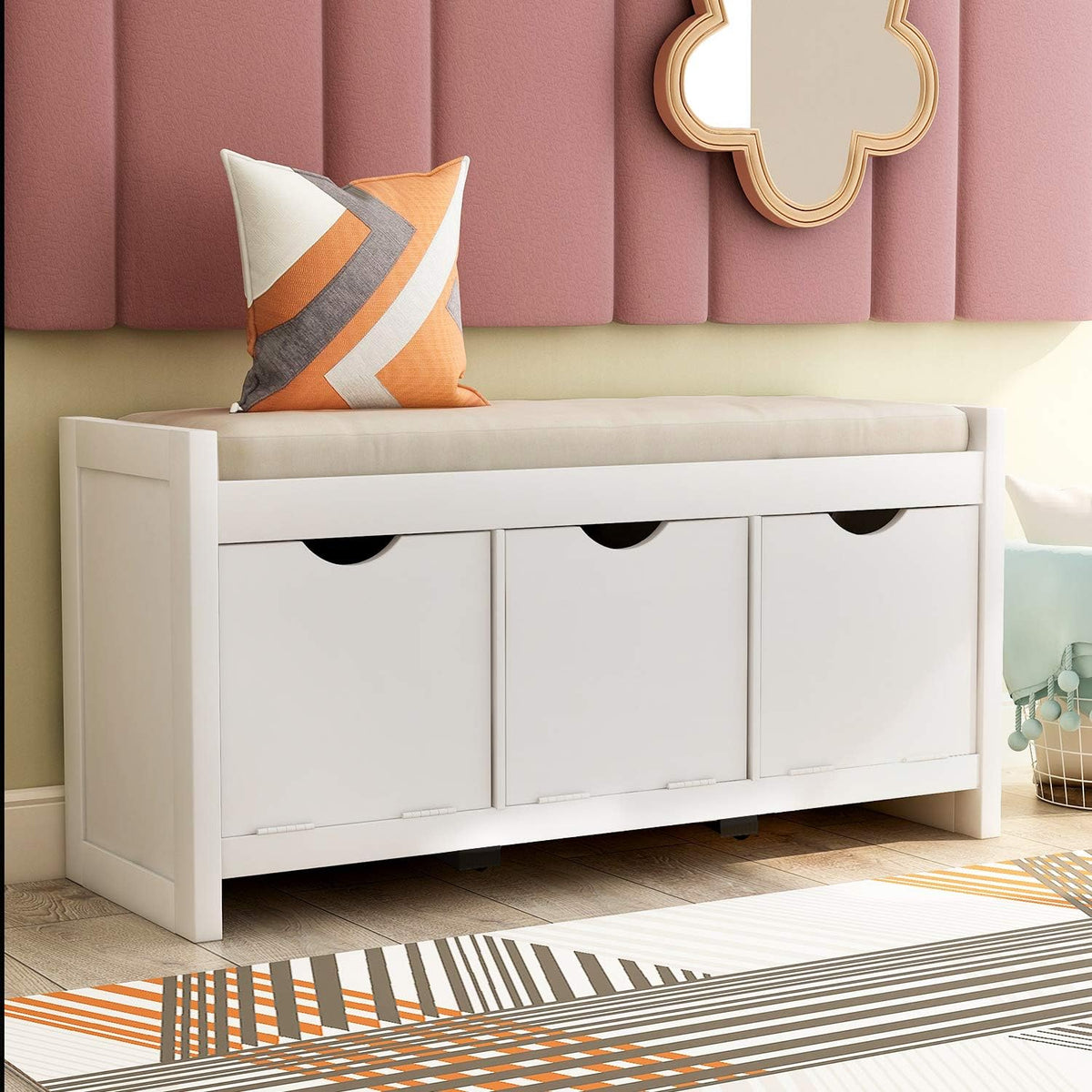 3 Flip Cubby Storage Bench