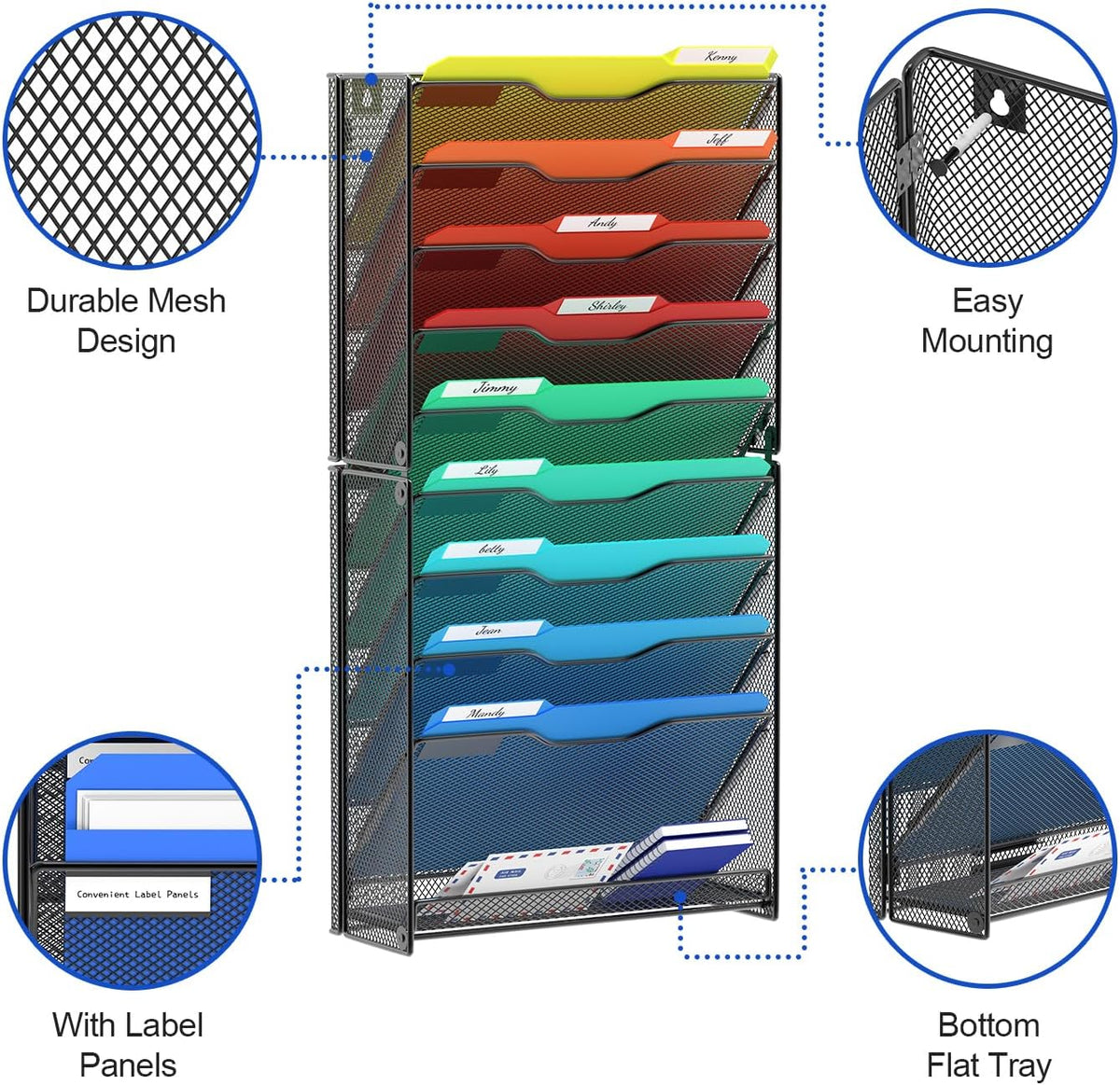 10-Tier Wall File Organizer