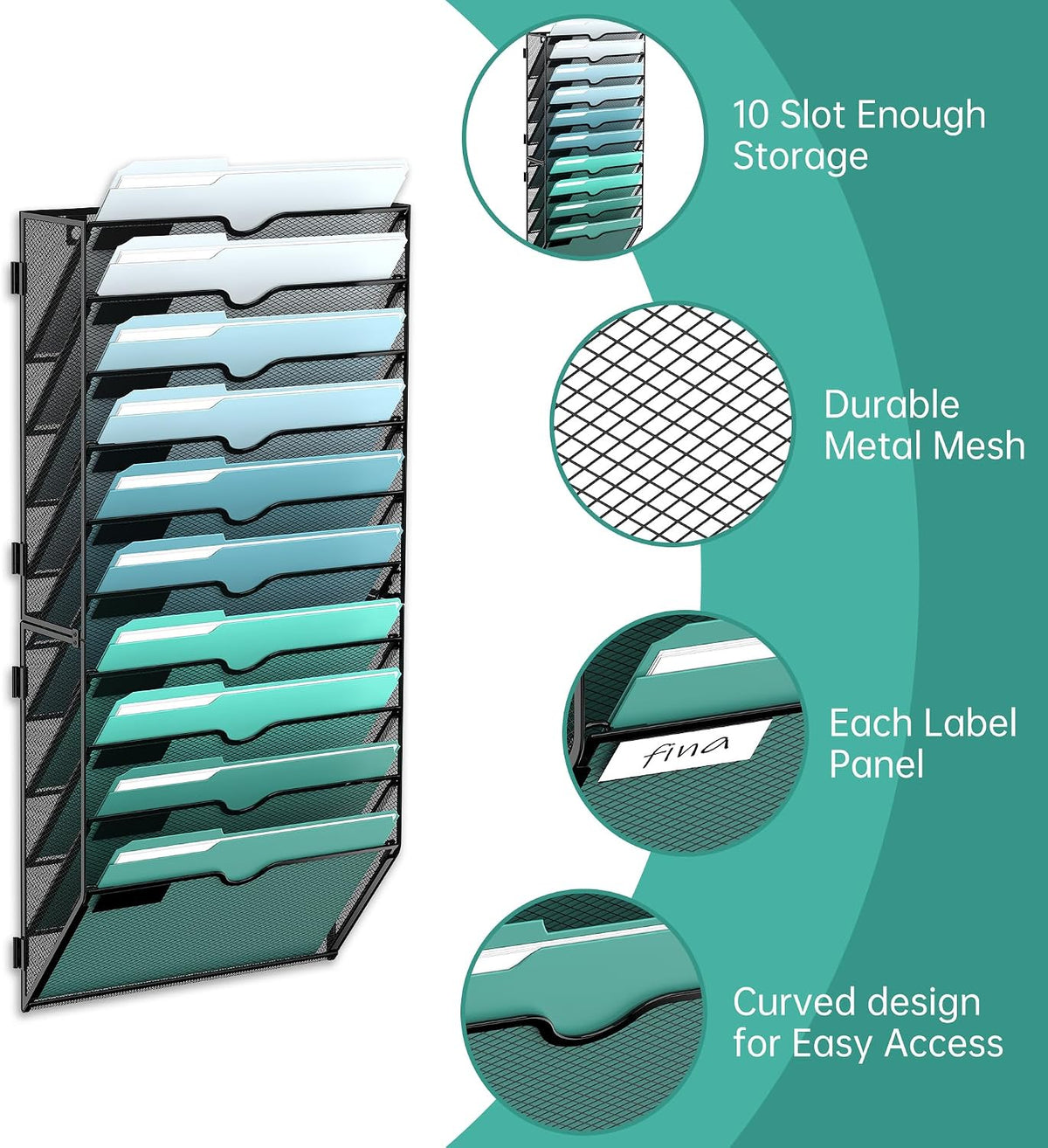 10-Tier Wall File Organizer