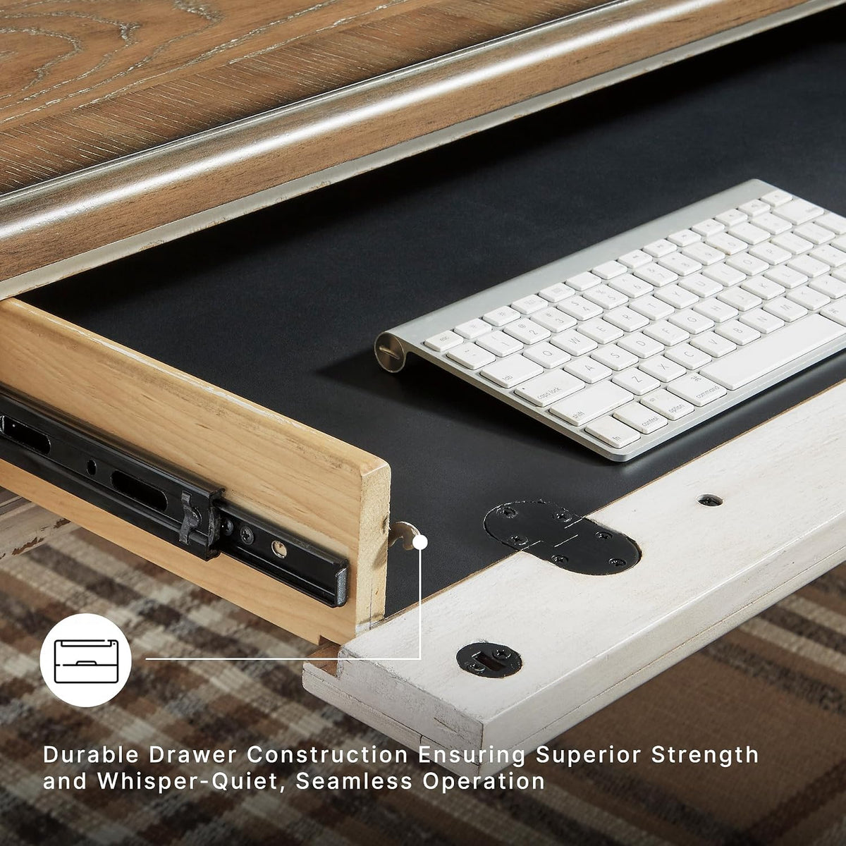 60" Farmhouse Desk Chipped White