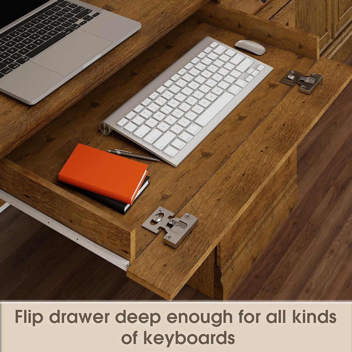 60.5" Farmhouse Executive Desk Vintage Oak