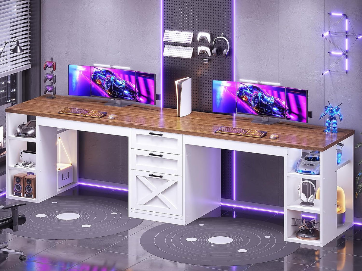 96.5" Farmhouse 2 Person Desk