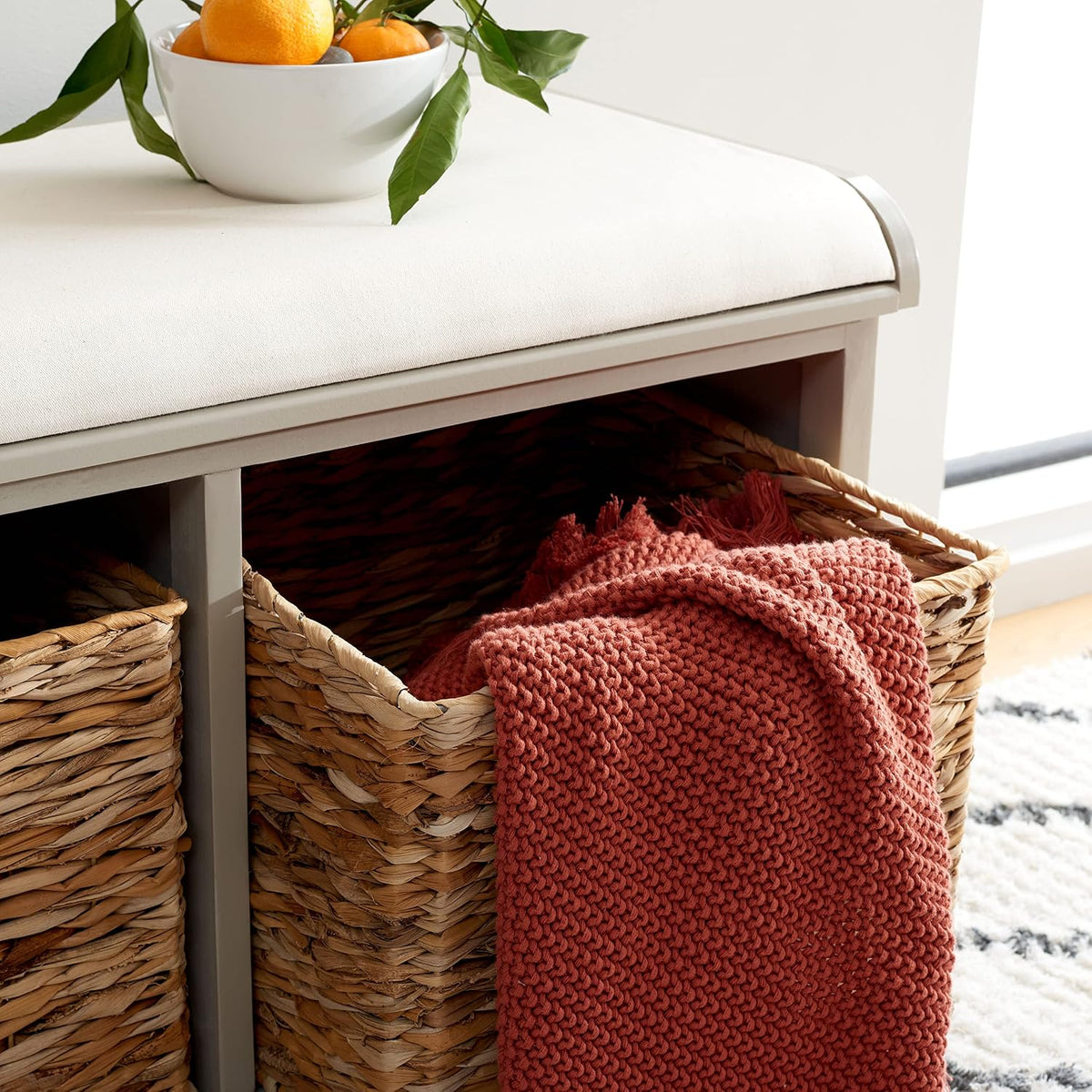 Freddy 2-Basket Storage Bench