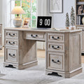 59" Farmhouse Executive Desk Light Rustic Oak